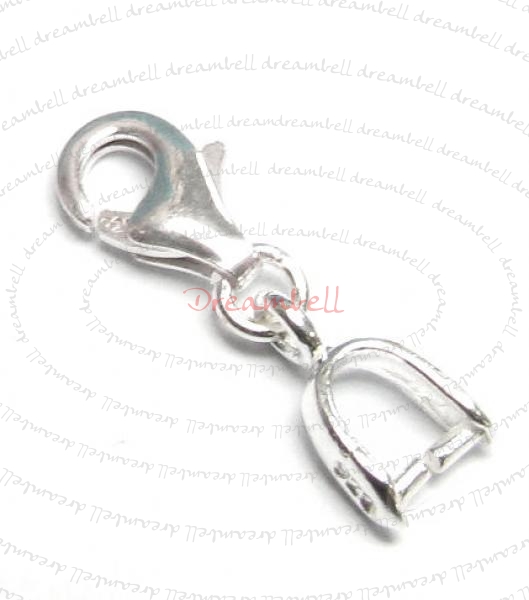 Sterling Silver Lobster Clasp Connector Bail European Style Clip on Charm
