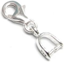 Sterling Silver Lobster Clasp Connector Bail - European Charm Clip