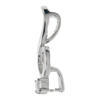 Rhodium STERLING SILVER CZ Bail Pinch In Pendant Clasp Connector Slide