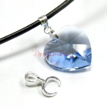 1x STERLING SILVER Bail Pinch In Pendant Clasp Connector