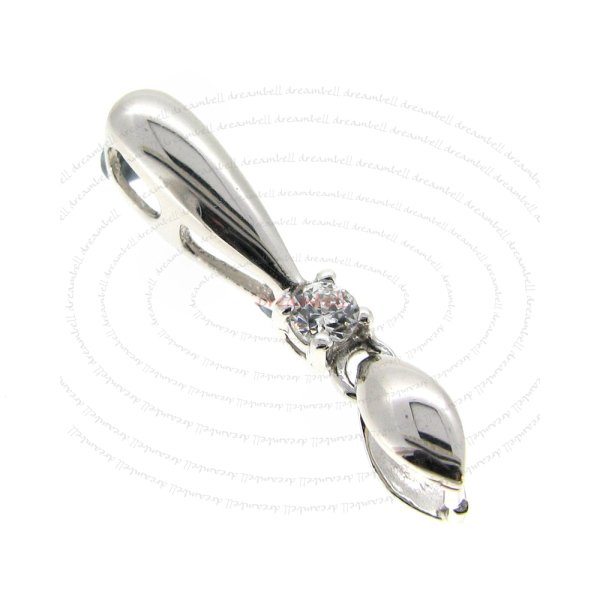 Rhodium Sterling Silver CZ Bail Pinch in Pendant Clasp Connector Slide