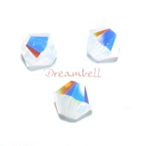 72x Swarovski Elements Xilion Crystal Bicone 5328 5301 White Opal AB 3mm