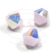 24 x Swarovski Elements Xilion Crystal 5328 / 5301 Rose Alabaster AB 4mm
