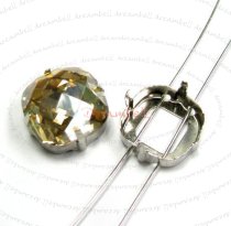 6x Swarovski Crystal 4461 4 Hole Sew on Setting 16mm