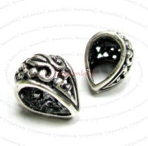 1x Sterling Silver Bali Pendant Bail Connector 13mmx10mm