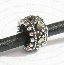 Sterling Silver MARCASITE bead Tube 9mm for European Charm Bracelets