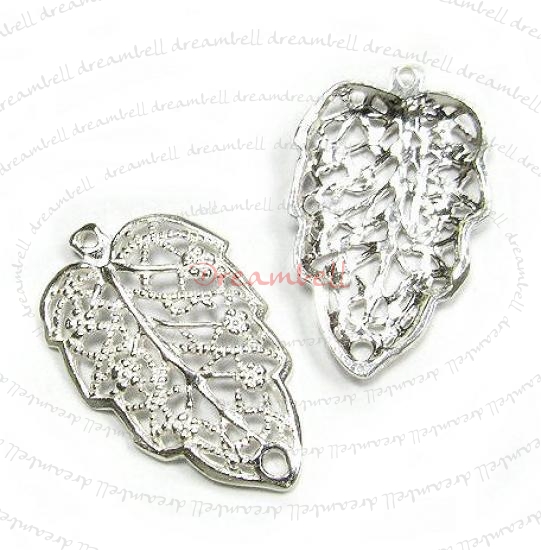 1x Sterling silver Leaf Center Piece LINK CONECTOR 25mm