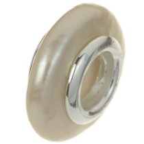 Sterling Silver PEACH FRESH WATER PEARL BEAD for European Charm Bracelets