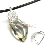 1 x STERLING SILVER FLOWER PENDANT BAIL CLASP CONNECTOR