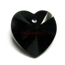 2x Swarovski Xilion Crystal 6228 Heart Charm Pendant JET Black 14mm