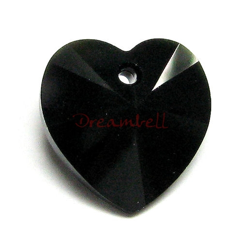 2x Swarovski Xilion Crystal 6228 Heart Charm Pendant JET Black 14mm