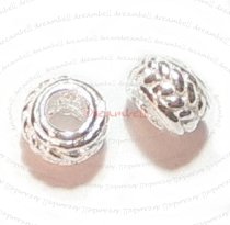 4x Sterling Silver Rondelle Round Bead Spacer 4mmx3mm