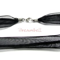 1x Sterling Silver Black 1/2″ Ribbon 2-layer choker necklace 42cm 16″