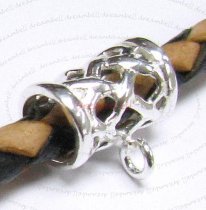 2x Sterling Silver Pendant Connector Flower Bail F/ European Bead Charm