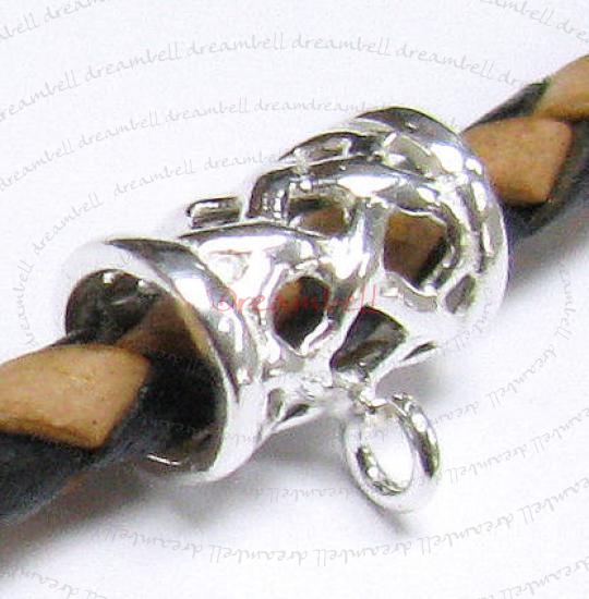 2x Sterling Silver Pendant Connector Flower Bail F/ European Bead Charm