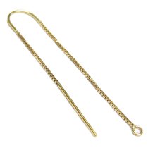 2x 14K Gold filled EAR WIRE THREAD with Bridge & JUMP RING EARWIRES 1.7″