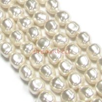 4x Swarovski Crystal Pearls 5840 Baroque White 12mm