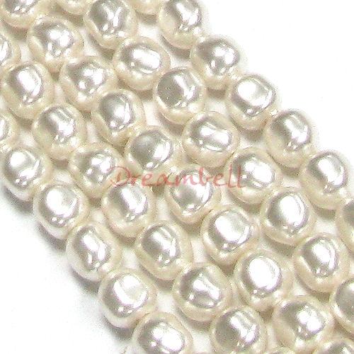 4x Swarovski Crystal Pearls 5840 Baroque White 12mm