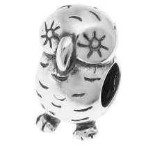 Sterling Silver OWL BIRD for European Charm Bracelets