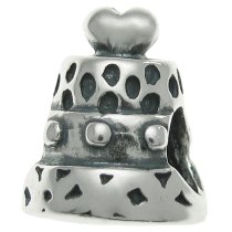 Sterling Silver Birthday Cake for European Charm Bracelets