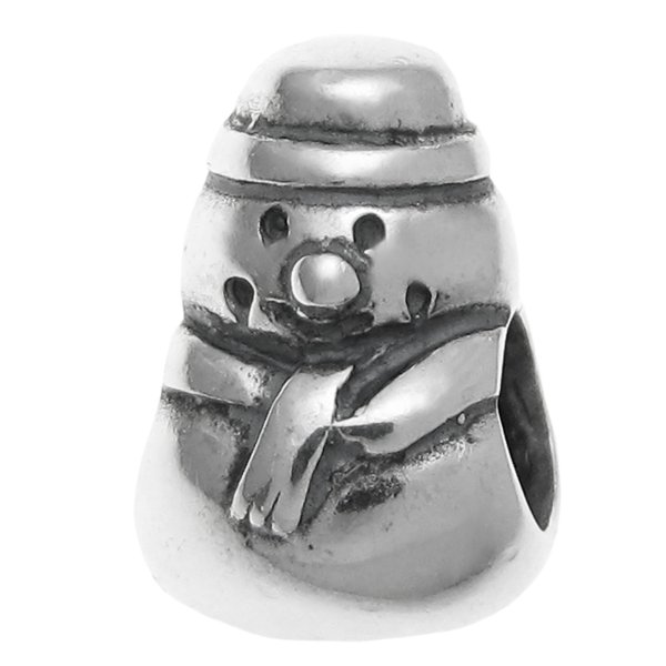 Sterling Silver Christmas SNOWMAN for European Charm Bracelets