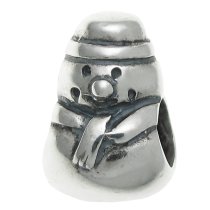 Sterling Silver Christmas SNOWMAN for European Charm Bracelets