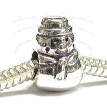 Sterling Silver Christmas SNOWMAN for European Charm Bracelets