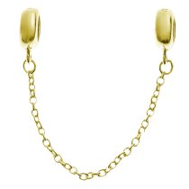 Sterling Silver Gold Plated Stopper Safety Chain Bead for European Charm Bracelets