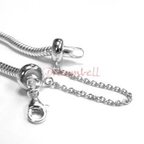 Sterling Silver Stopper Safety Chain Bead for European charm Bracelets