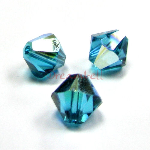 24x Swarovski Elements Xilion Crystal 5328 / 5301 Zircon AB 6mm
