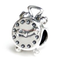 Sterling Silver Alarm Clock Bead for European Charm Bracelets
