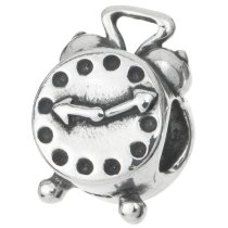 Sterling Silver Alarm Clock Bead for European Charm Bracelets