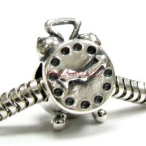 Sterling Silver Alarm Clock Bead for European Charm Bracelets