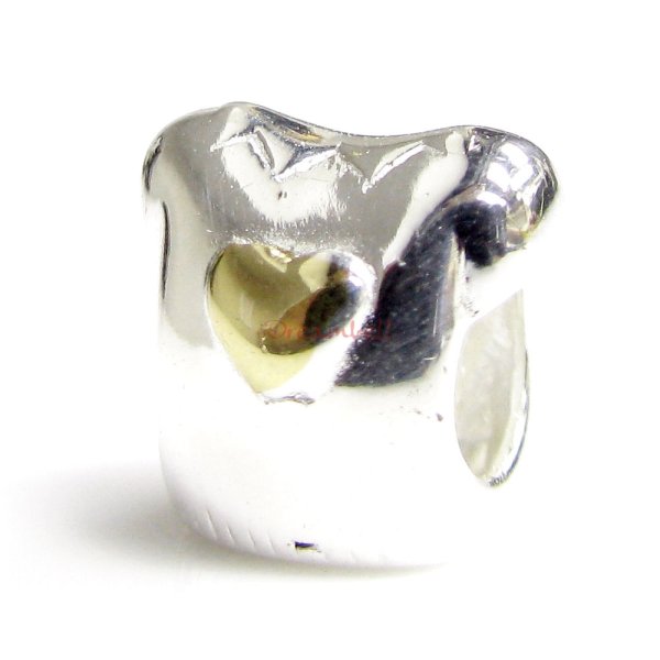 Sterling Silver T-Shirt Bead for European Charm Bracelets