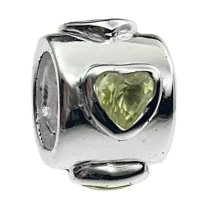Sterling Silver CZ Endless Love SWEET HEART bead for European Charm Bracelets