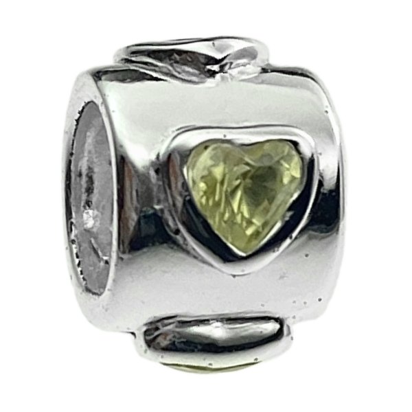 Sterling Silver CZ Endless Love SWEET HEART bead for European Charm Bracelets