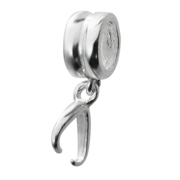 1x Sterling Silver Round Bail Pendant Connector Clasp for European Charm Bracelet