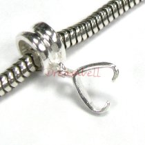 1x Sterling Silver Round Bail Pendant Connector Clasp for European Charm Bracelet