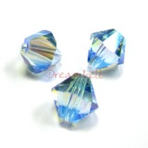 12x Swarovski Elements Crystal 5328 Xilion Aquamarine AB 2x 8mm