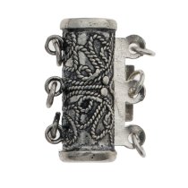 1 x BALI STERLING SILVER 3-STRAND Tube CLASP 16MM
