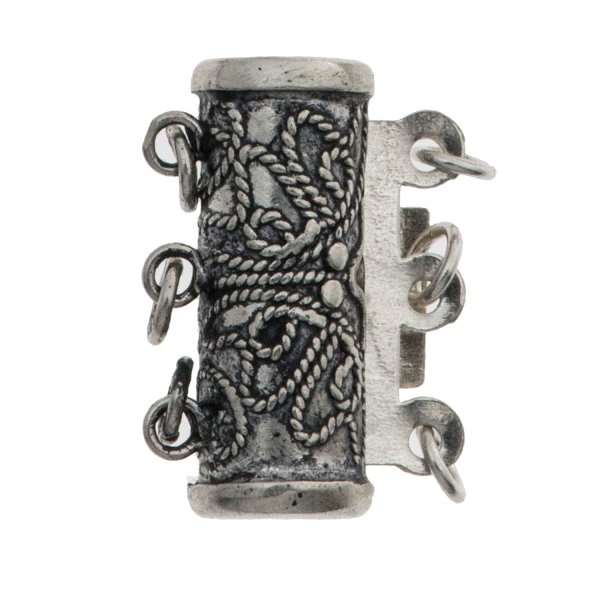 1 x BALI STERLING SILVER 3-STRAND Tube CLASP 16MM