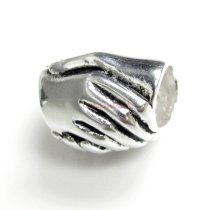 Sterling Silver Hand Shake Friendship Bead for for European Charm Bracelets