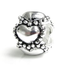 Sterling Silver Endless Love Heart Bead for European Charm Bracelets