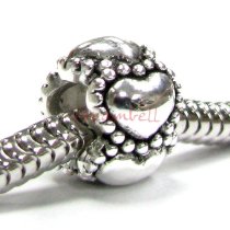 Sterling Silver Endless Love Heart Bead for European Charm Bracelets