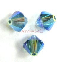 12 x Swarovski Elements Xilion Crystal 5328 Indicolite AB 2x 6mm