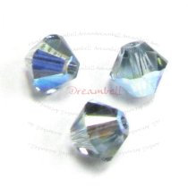 24x Swarovski Elements Xilion Crystal 5328 Indian Sapphire AB 4mm