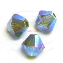 24 Swarovski Elements Xilion Crystal 5328 / 5301 Olivine AB 2x 4mm