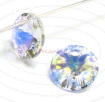 24x Swarovski Crystal 6428 Xilion Rivoli Pendant Charm Clear AB 6mm