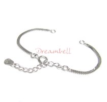 1x STERLING SILVER BOX Chain Bracelet / Necklace connector Clasp tag