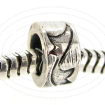Sterling Silver Leaf Spacer Bead for European Charm Bracelets 7.6mm